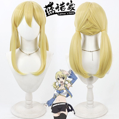 【蓝诺家】妖精的尾巴 露西 哈特菲利亚cos假发Lucy 一体马尾双辫