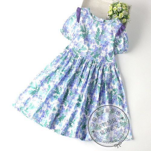 女童碎花连衣裙夏季泡泡袖裙子