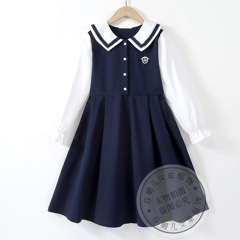 女童连衣裙春装儿童2026春季新款学院风大童女孩洋气童装校园裙子