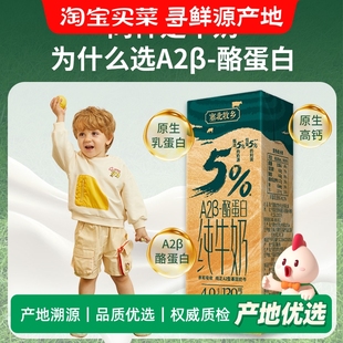 宁夏塞北牧乡A2β酪蛋白4.0纯牛奶学生营养200mlx10盒x4箱