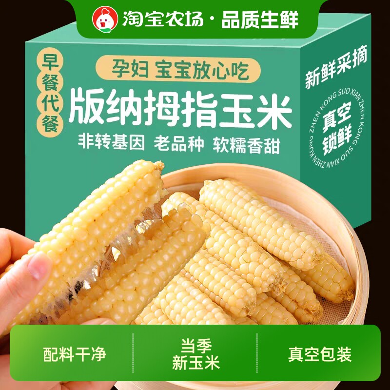 云南西双版纳香糯拇指小玉米非转基因小拇指甜糯玉米棒早餐新鲜