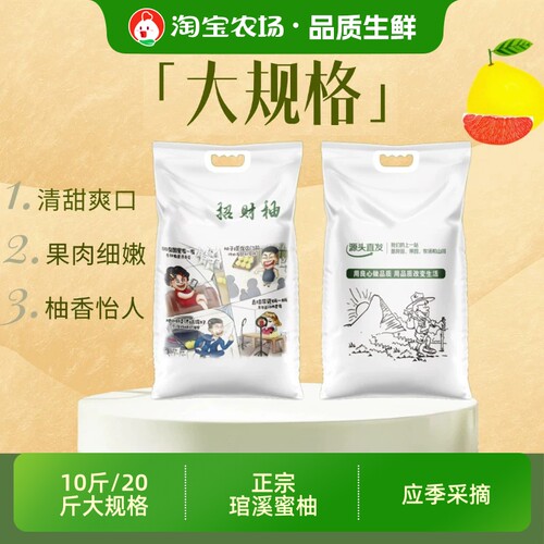 福建平和琯溪蜜柚红心红肉柚子大包规10斤/20斤装应季水果新鲜