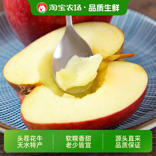 甘肃天水头茬花牛苹果新鲜水果脆面两吃苹果水果现摘农场高原大果