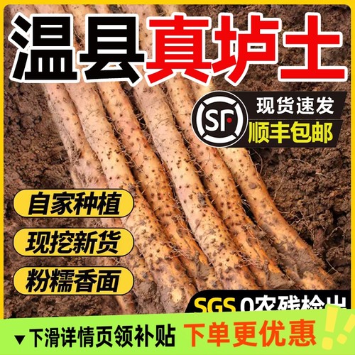 正宗垆土铁棍山药河南焦作温县特产铁杆山药产地直发新鲜5斤整箱