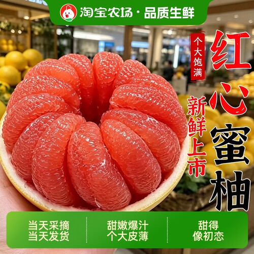 正宗红心蜜柚子当季福建红肉柚