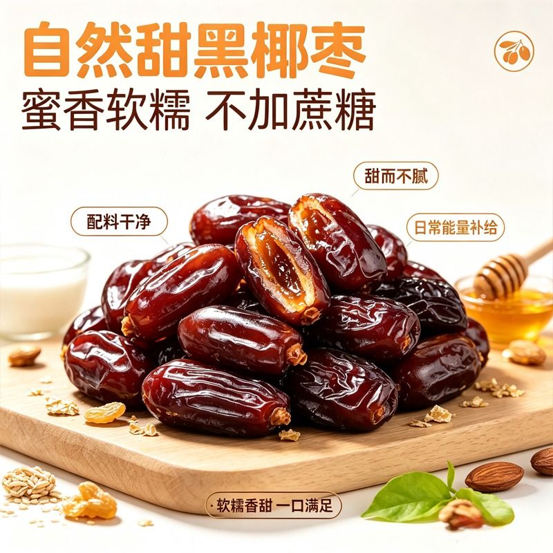 新疆黑椰枣免洗椰枣新鲜零食孕妇干果无添加养生解馋蜜饯精选大果