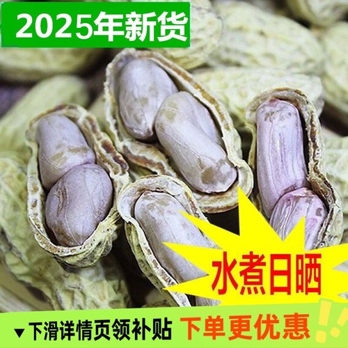 2025年新货水煮花生晒干农家水煮咸干花生白晒花生坚果零食特产