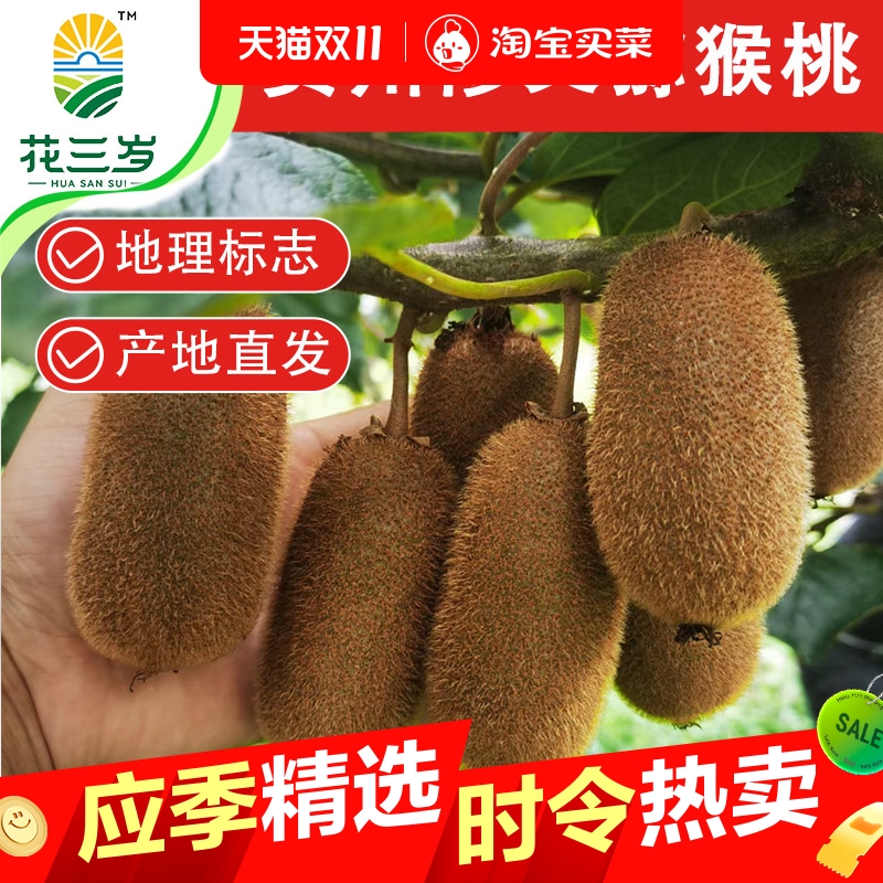 花三岁贵州修文猕猴桃新鲜水果24颗应季整箱弥猴桃礼盒绿心奇异果