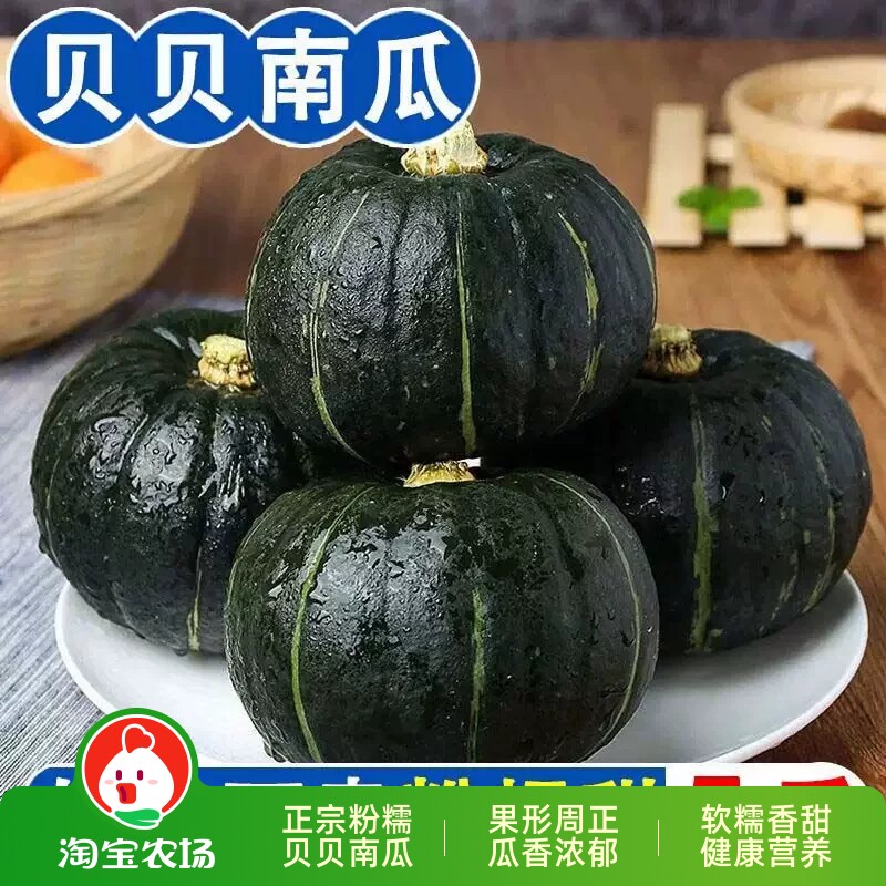 正宗贝贝南瓜果肉细腻浓郁健康营养场地直发包邮发货小南瓜南瓜粉