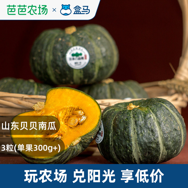 【芭芭农场】贝贝小南瓜3个装迷你南瓜宝宝辅食当季新鲜蔬菜粗粮