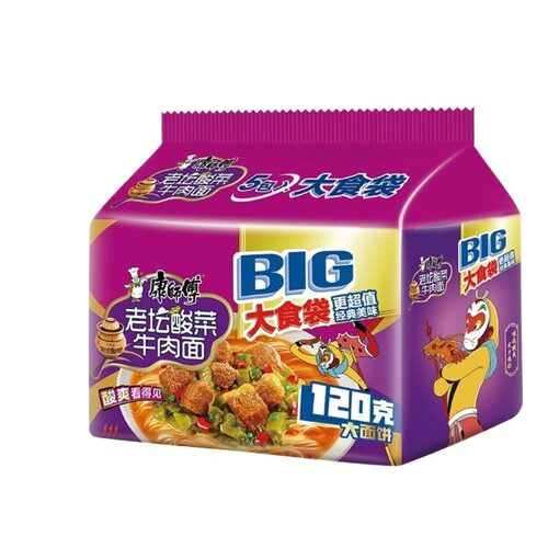 康师傅方便面大食袋红烧牛肉等