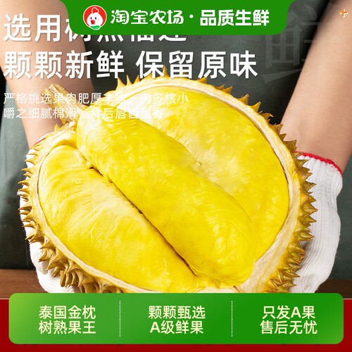 泰国榴莲A级金枕新鲜当季整箱水果巴掌肉一整个顺丰包邮鲜果现摘