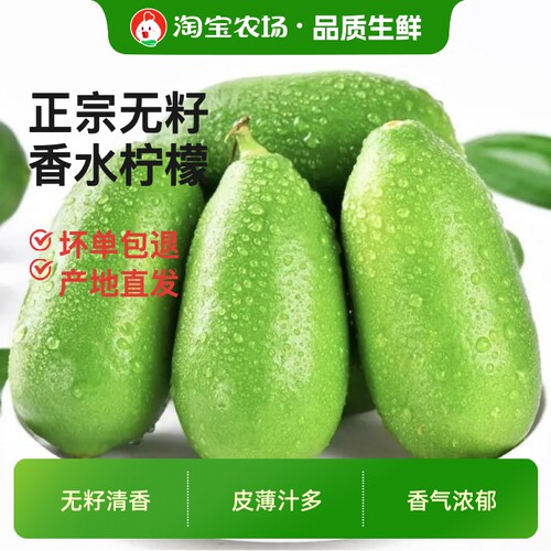 海南子弹头香水柠檬新鲜青柠檬无籽正宗一级果应当季水果奶茶店