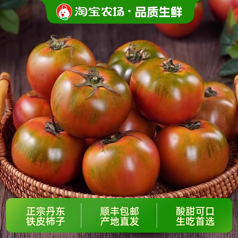 顺丰丹东草莓柿子番茄铁皮柿子绿腚新鲜生吃西红柿自然熟正宗东北