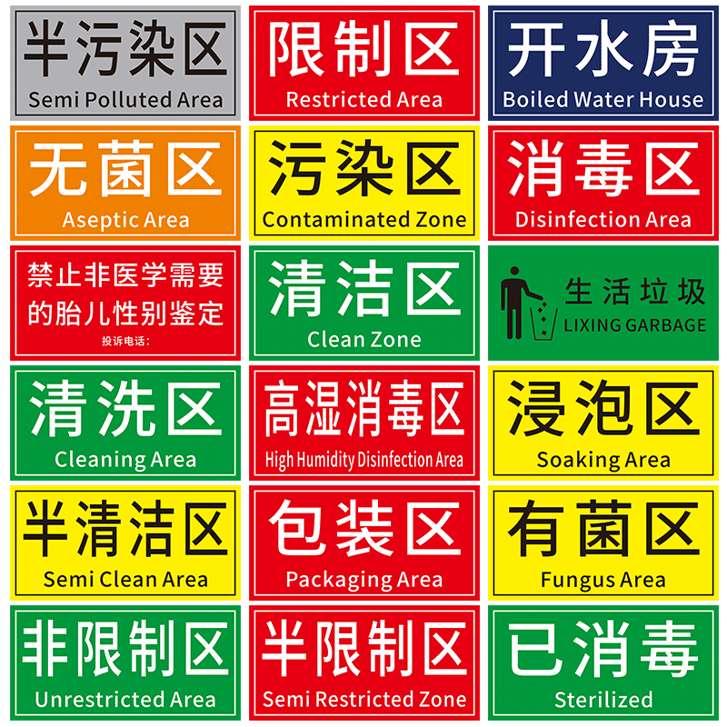 医疗废物流程图警示牌温馨提示语医院清洁区限制区危废运输点感染性病理性暂存间闲人莫入消毒区警告标牌定制