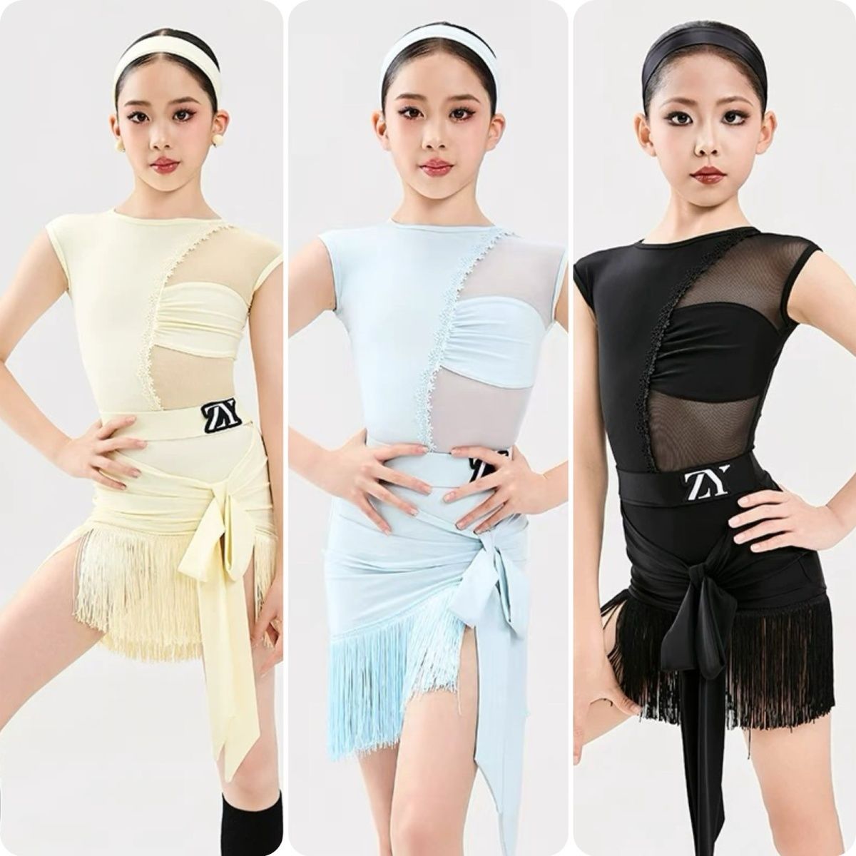 Z新舞服春夏少儿拉丁舞服女童新款流苏裙练功服高级感舞蹈演出服图片