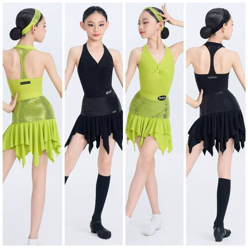WAVE未午舞服2026少儿拉丁舞春野派对女童日常舞蹈服连体练功服