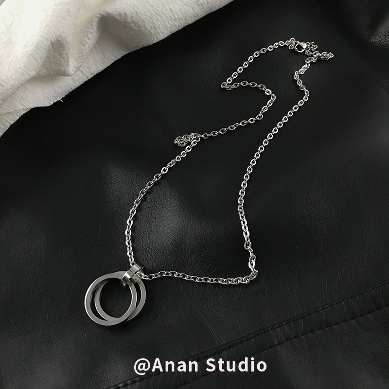 钛钢不掉色嘻哈项链蹦迪吊坠