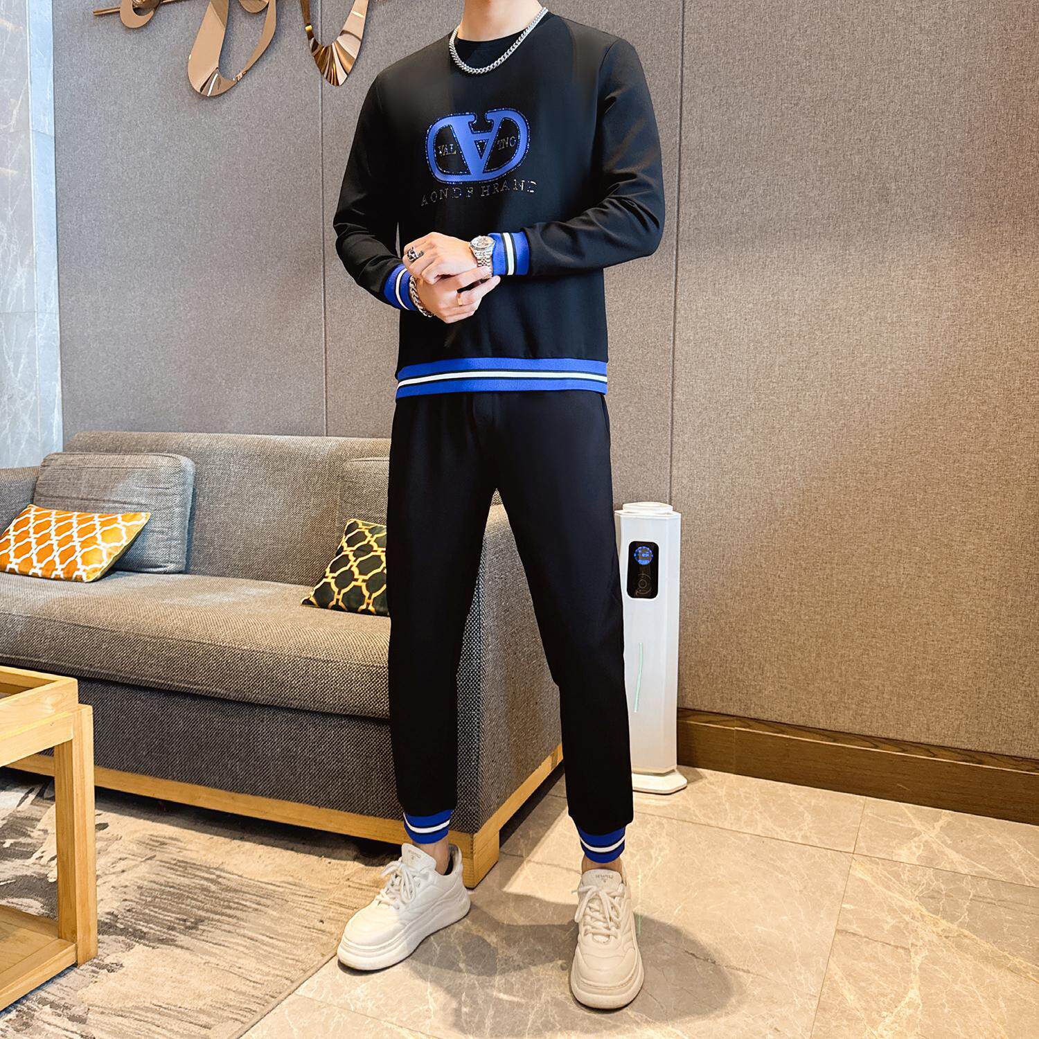 秋冬季运动套装男新款束脚休闲裤潮牌ins卫衣宽松百搭韩版两件套