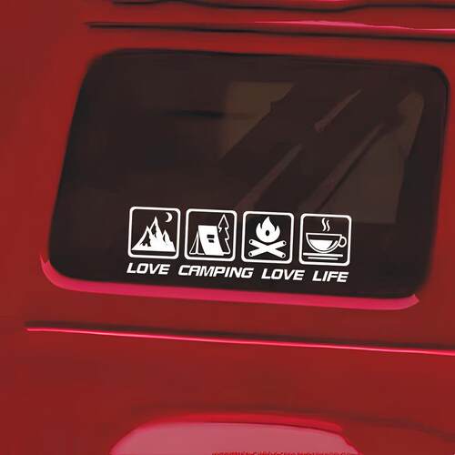 露营车贴野外篝火探险CANPING汽车装饰贴纸咖啡房车越野LOVE LIF
