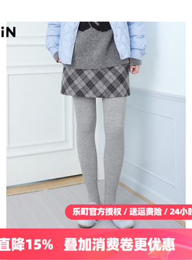 【商场同款】乐町简约斜格A字裙冬季新款学院风A字裙C2GEE4372