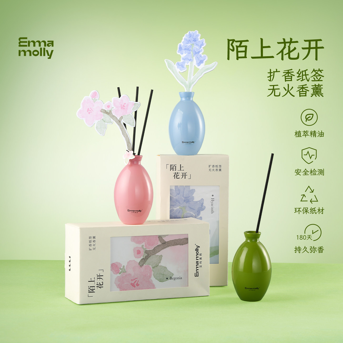 【陌上花开】艾玛莫莉无火香薰扩香纸签持久扩香女生闺蜜生日礼物