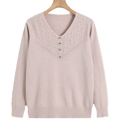 中老年女春秋季针织小衫薄款毛衣