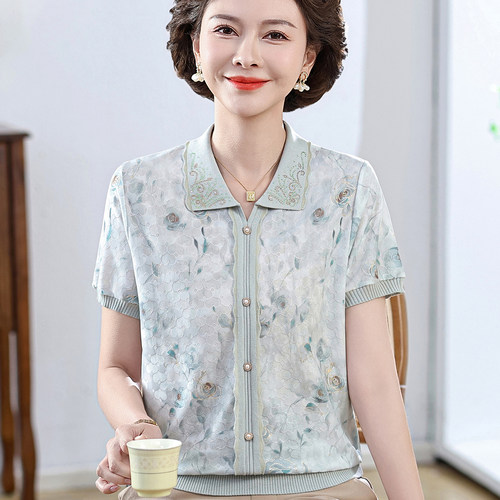 妈妈装2026年新款短袖T恤套装