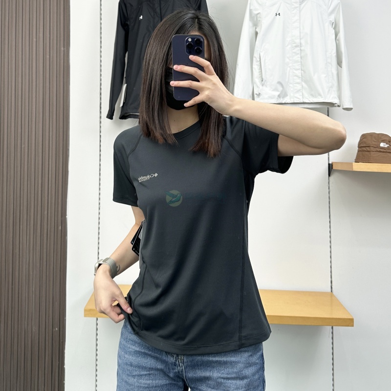 Columbia哥伦比亚户外25春夏新款女士钛金吸湿速干短袖T恤AR4832
