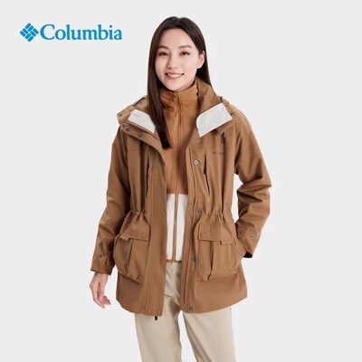 哥伦比亚户外防水三合一冲锋衣女