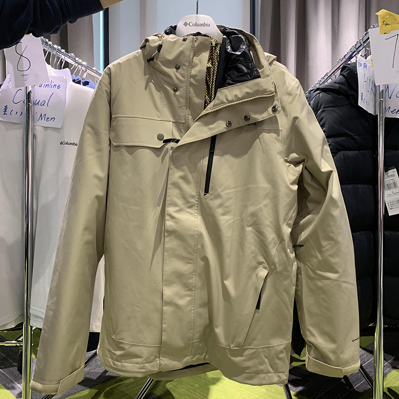 哥伦比亚热能保暖三合一冲锋衣男