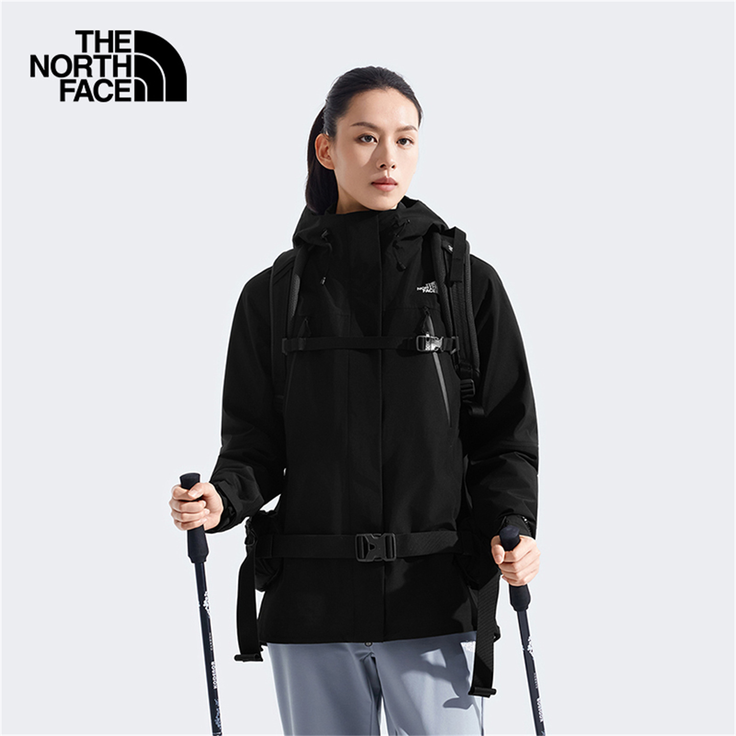 北面女士户外羽绒内胆防水冲锋衣