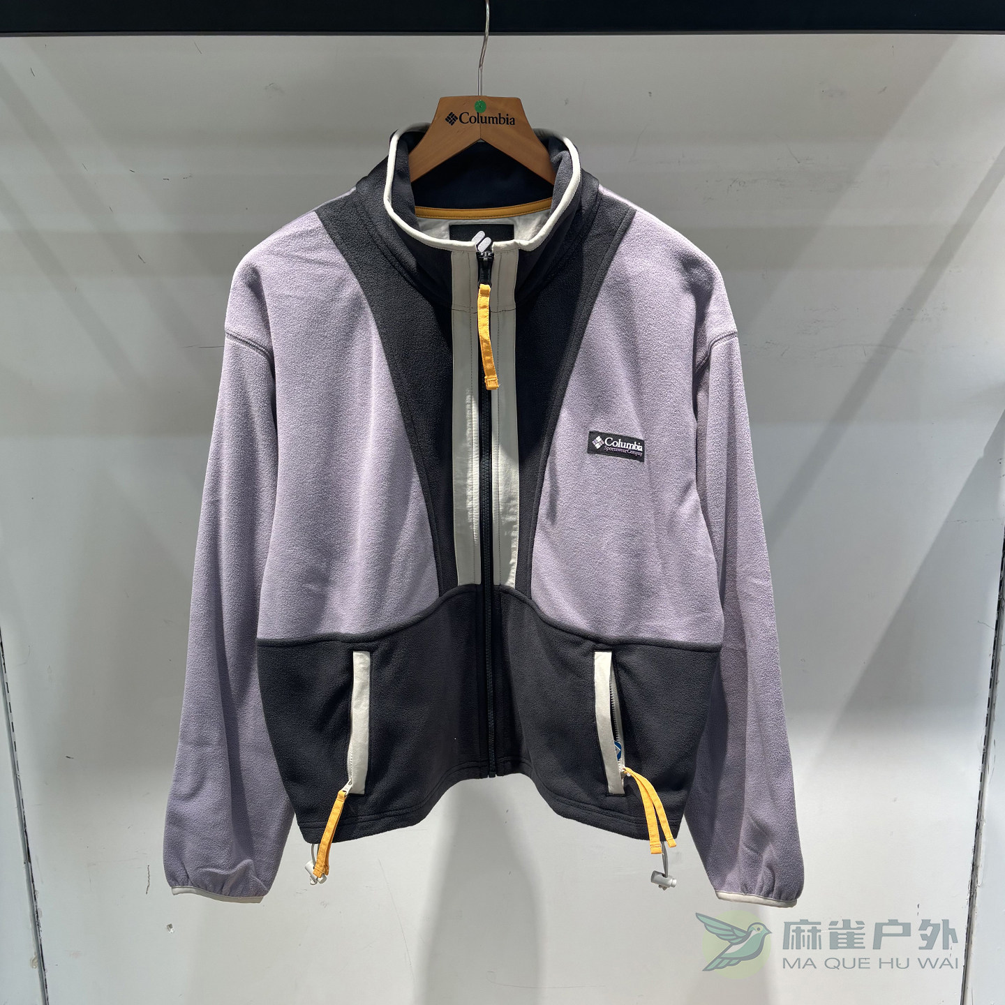 哥伦比亚户外女士宽松拼接抓绒衣