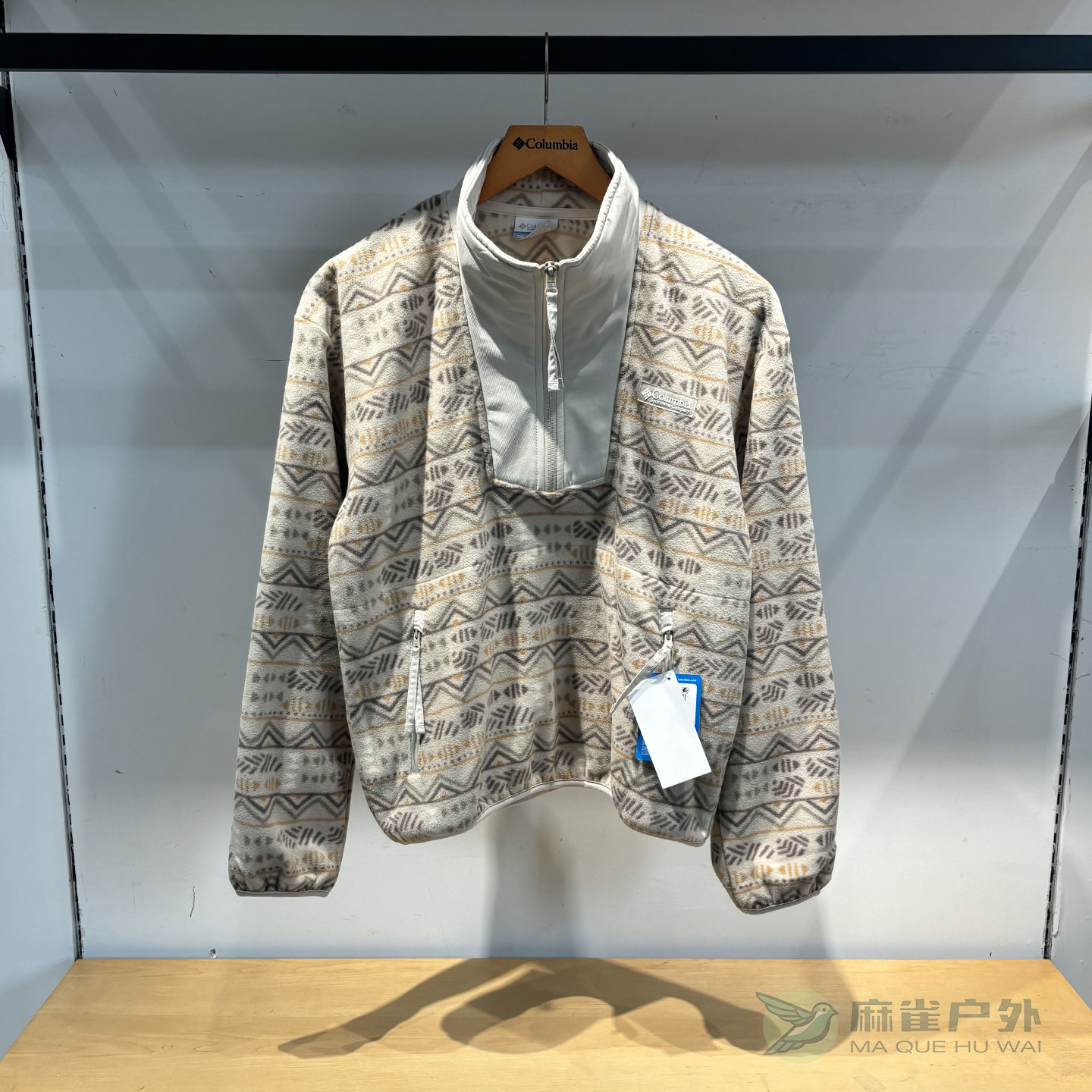 哥伦比亚户外女保暖半拉链抓绒衣