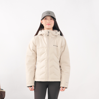 哥伦比亚女士防水金点羽绒服外套