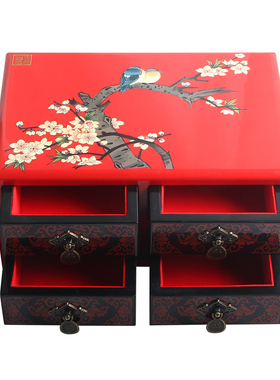 紫艺堂贾兴林先生作品手工平遥推光漆器吉祥如意首饰盒结婚