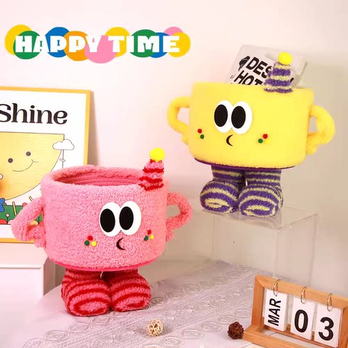 可爱卡比收纳玩具零食桌面立体框