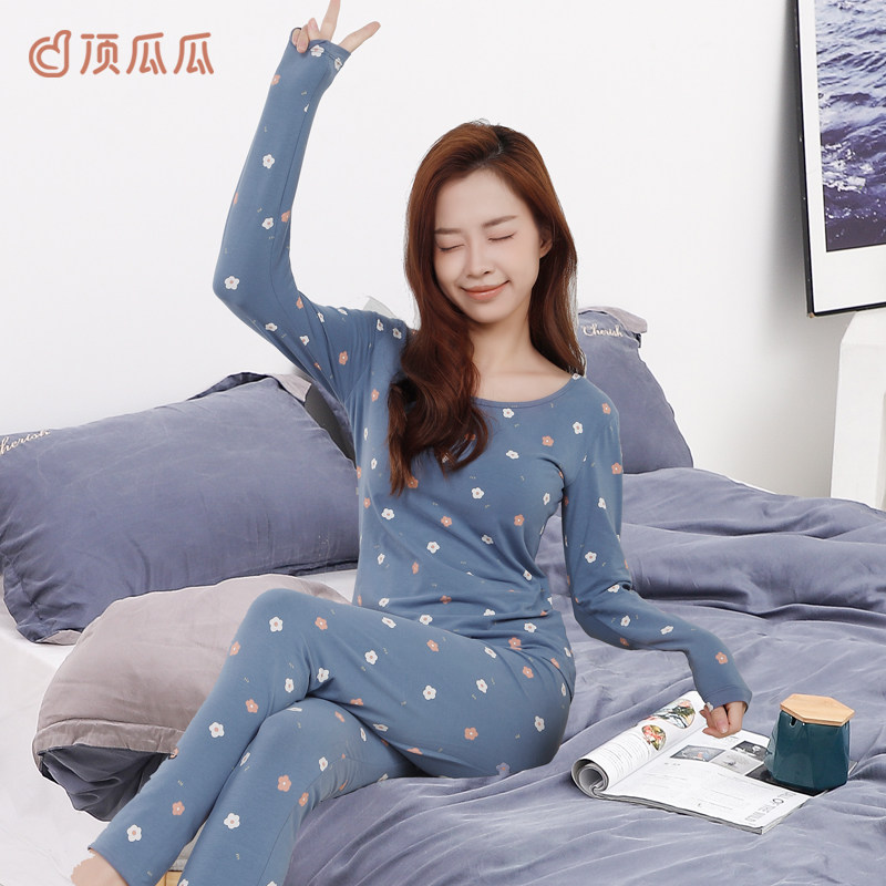 少女秋衣秋裤套装纯棉打底内衣冬
