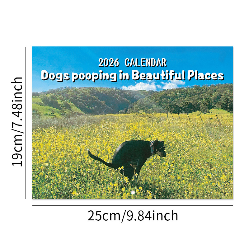 跨境新品 2026CALENDAR 狗狗大便日历 创意Dogs Pooping Calendar