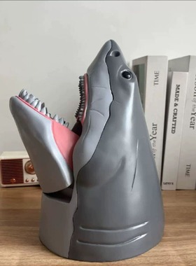 跨境JAWS 50th Anniversary 鲨鱼树脂桌面摆件大白鲨工艺品摆件