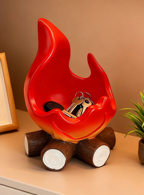 财源广进卡西法柴火收纳摆件乔迁送礼物暖居入户玄关钥匙收纳财火