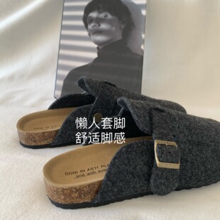 自留主推款!INS三喜同款勃肯鞋女懒人包头半拖一脚蹬穆勒博肯鞋