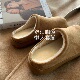 自留款 女冬 INS保暖毛毛包头半拖棉鞋 时髦感加绒版 小土豆勃肯拖鞋