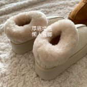 绒感丰盈 亲肤柔软 INS安哥拉暖暖雪地靴女冬东北加厚温柔奶fufu