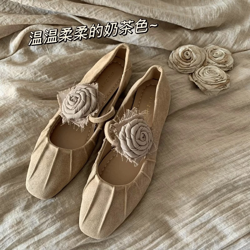 温温柔柔奶茶色~INS仙女鞋子晚晚风玛丽珍单鞋法式温柔瓢鞋,女鞋,时尚芭蕾鞋,淘宝优惠券,粉丝福利购,淘宝优惠卷