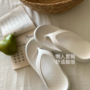 自留chic~韩风欧尼ins人字拖鞋外穿防滑夏季沙滩情侣休闲厚底凉拖