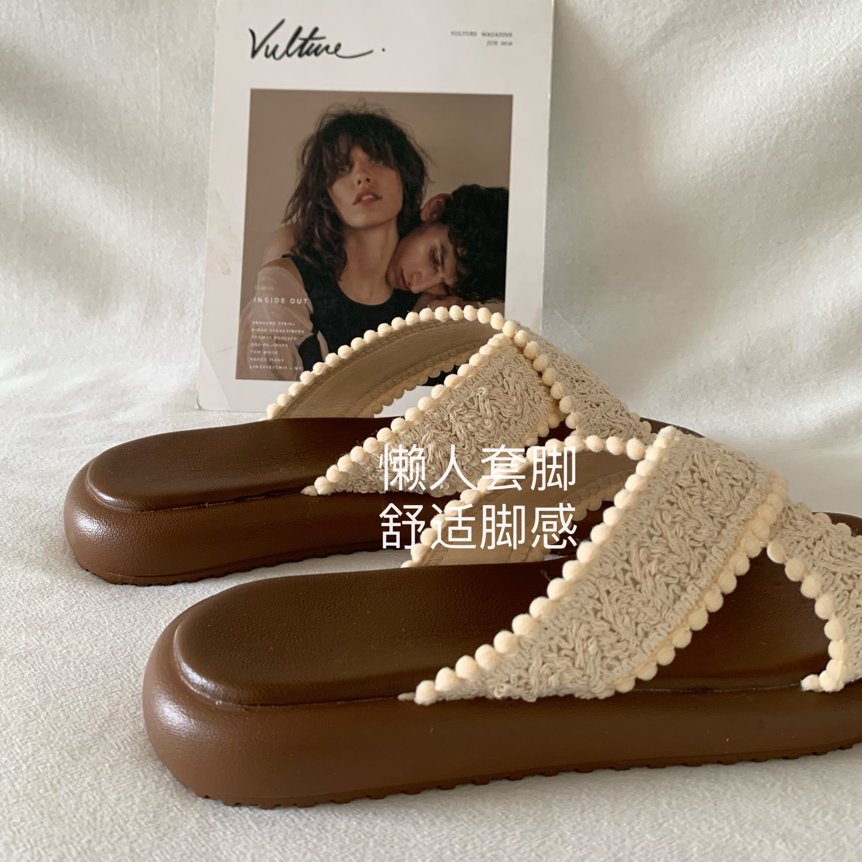 慵懒！温柔！波西米亚~INS度假风厚底凉拖鞋女外穿夏季晚晚仙女风