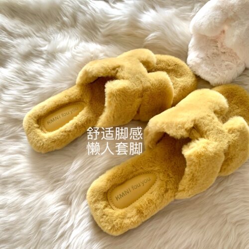 韩版ins休闲百搭毛毛拖鞋女外穿