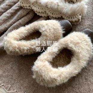 贵气 加绒小皮鞋 京都千金 女冬INS法式 雪地靴 厚底毛毛鞋 老钱风