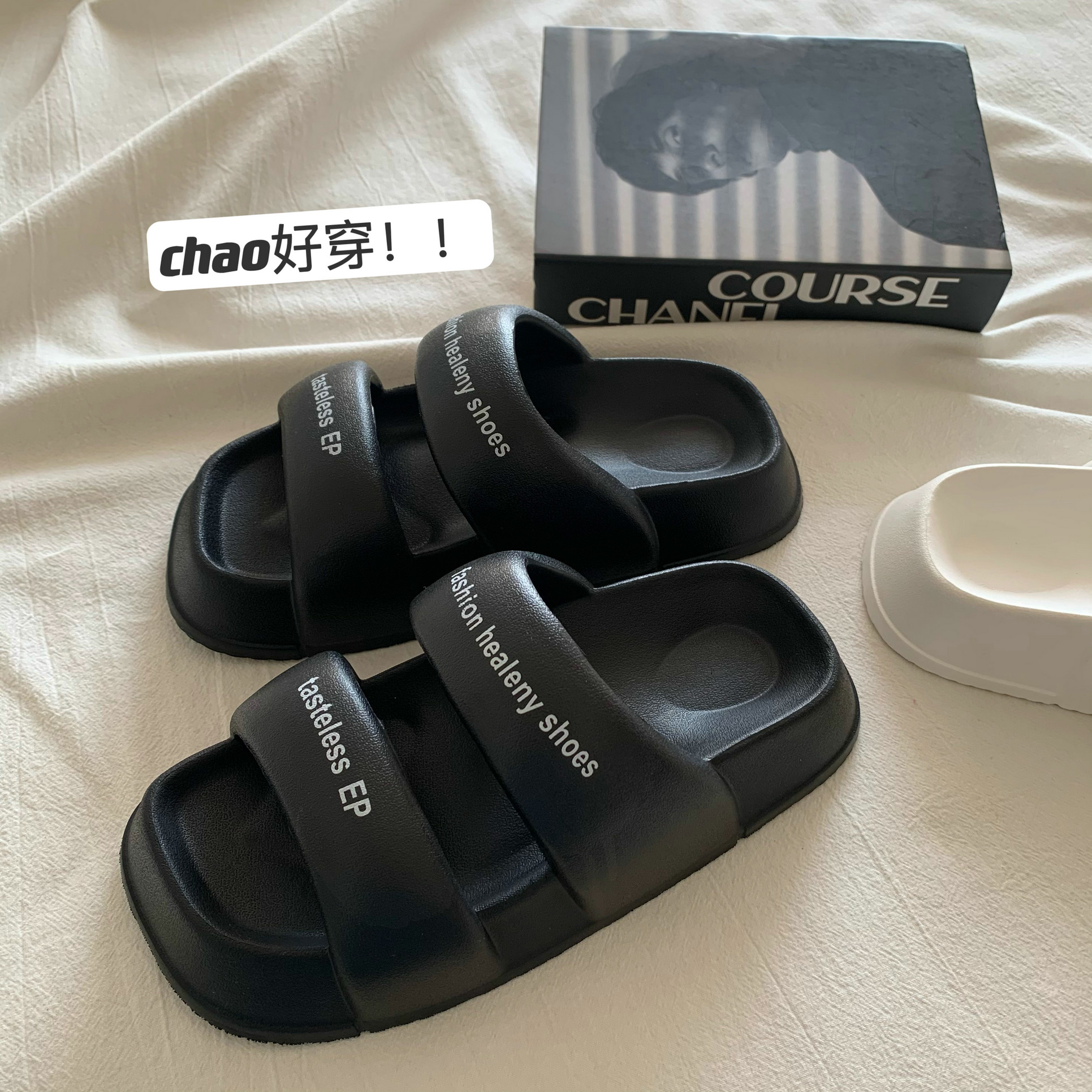 韩国ins网红街拍拖鞋女夏季外穿透气厚底防滑凉拖家居家一字拖潮